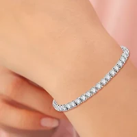 H-I / Si2-I1) CT. T.W. Lab Grown White Diamond 10K or 14K Yellow Gold Inch Tennis Bracelet