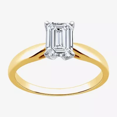 1 CT. Lab-Grown (G / SI2) Diamond Emerald-Cut Solitaire Engagement Ring 10K or 14K Gold