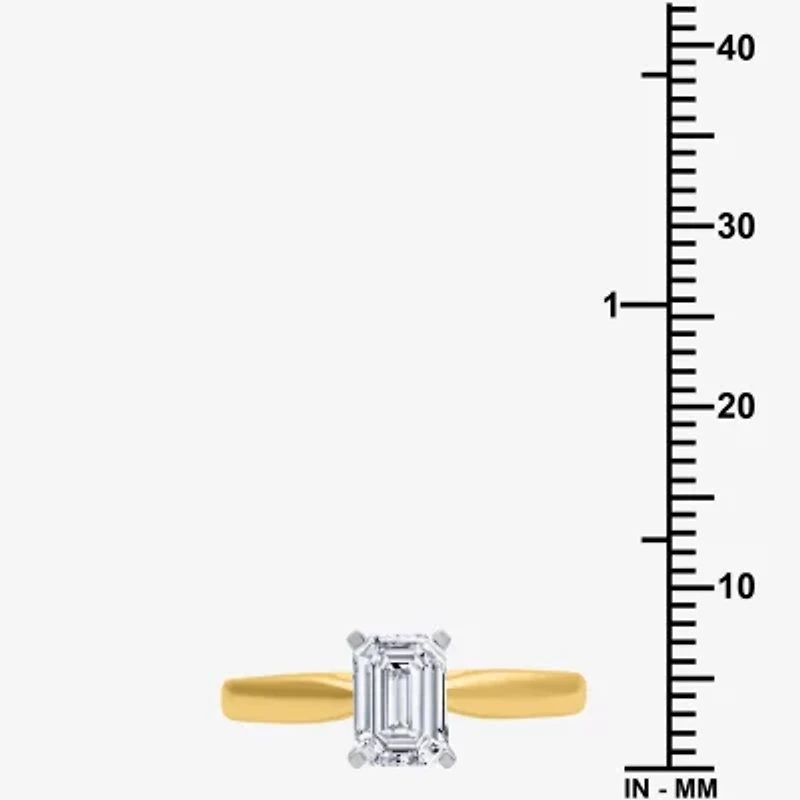 1 CT. Lab-Grown (G / SI2) Diamond Emerald-Cut Solitaire Engagement Ring 10K or 14K Gold