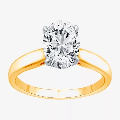 2 CT.Lab-Grown (I / SI2) Diamond Oval-cut Solitaire Engagement Ring 14K Gold