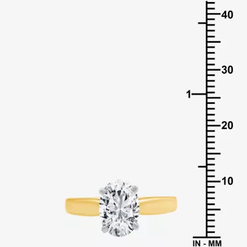 2 CT.Lab-Grown (I / SI2) Diamond Oval-cut Solitaire Engagement Ring 14K Gold