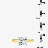 (G / SI2) Womens 2 CT. Lab-Grown White Diamond 14K Gold Princess-cut Solitaire Engagement Ring