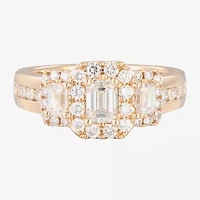Love Lives Forever (F / Vs2) Womens 1 1/2 CT. T.W. Lab Grown White Diamond 14K Gold 3-Stone Bypass  Engagement Ring