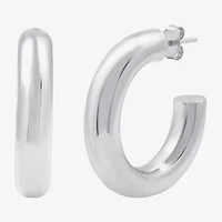 Yes, Please! Womens Lab Created White Sapphire Sterling Silver Round 2 Pair Earring Set
