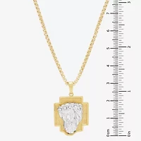 Jesus Christ Mens 18K Gold Over Silver 22 Inch Pendant Necklace