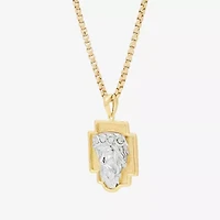 Jesus Christ Mens 18K Gold Over Silver 22 Inch Pendant Necklace