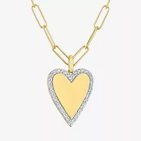 Diamond Addiction (G-H / Si2-I1) Womens 1/4 CT. T.W. Lab Grown White Diamond 14K Gold Over Silver Sterling Silver Heart 18 Inch Pendant Necklace