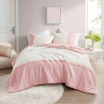 Intelligent Design Monica Colorblock Clipped Jacquard Midweight Comforter Set