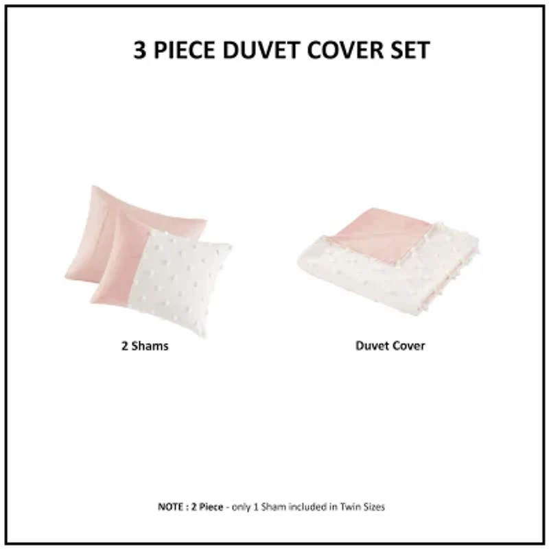 Intelligent Design Monica Colorblock Clipped Jacquard Duvet Cover Set