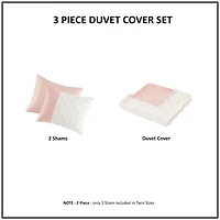 Intelligent Design Monica Colorblock Clipped Jacquard Duvet Cover Set