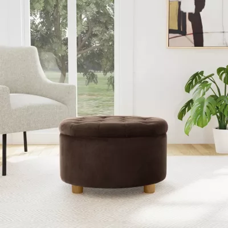 Homepop Storage Lift-Top Upholstered Ottoman