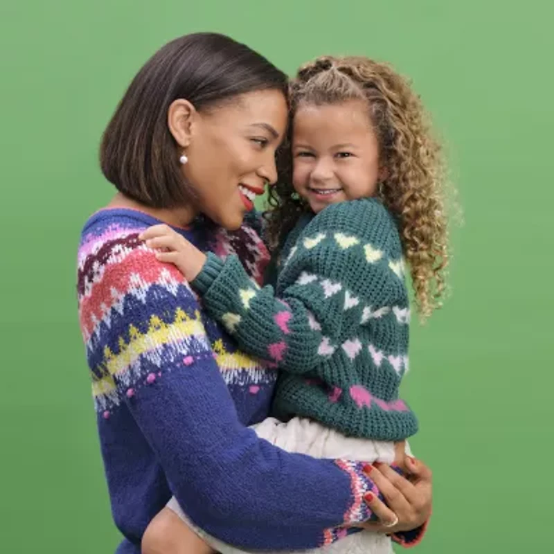 Thereabouts Little & Big Kid Girls Crew Neck Long Sleeve Pullover Sweater