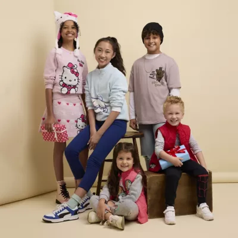 Little & Big Kid Boys Crew Neck Short Sleeve Oversized Five Nights at Freddys Graphic T-Shirt