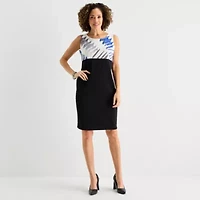 Danny & Nicole Womens Abstract Midi Jacket Dress