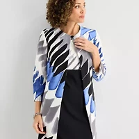 Danny & Nicole Womens Abstract Midi Jacket Dress