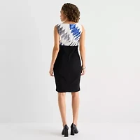 Danny & Nicole Womens Abstract Midi Jacket Dress