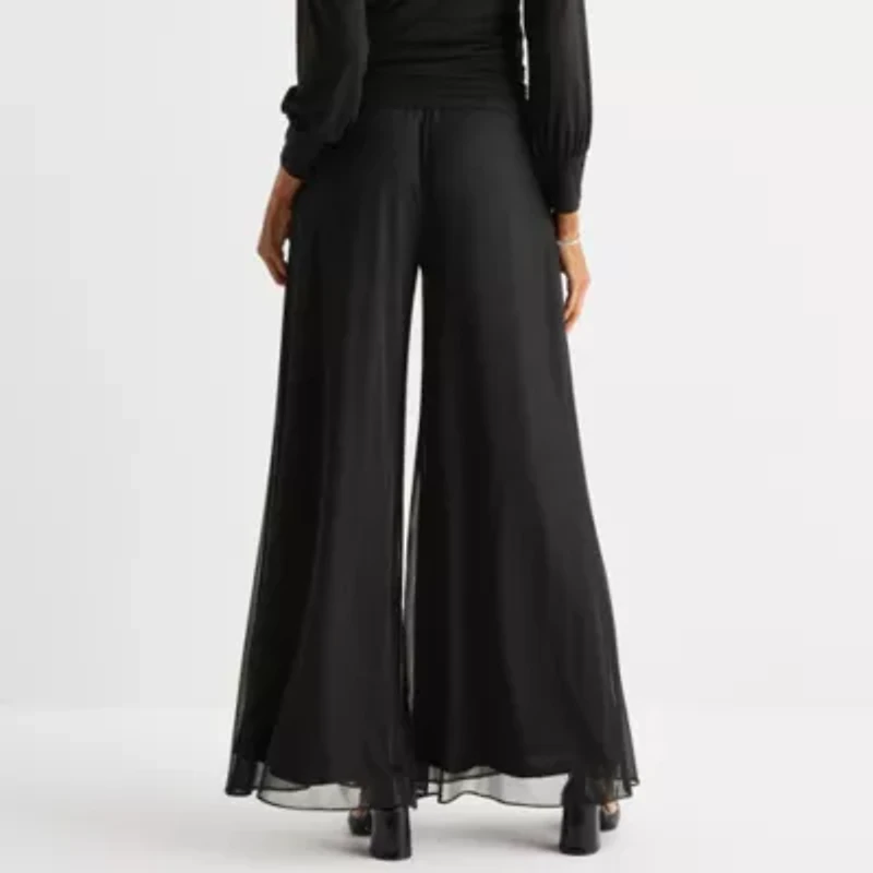 MSK Womens Mid Rise Wide Leg Palazzo Pant