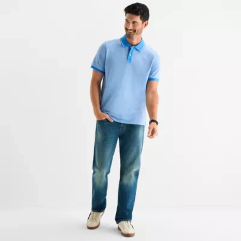 St. John's Bay Essential Oxford Mens Classic Fit Short Sleeve Polo Shirt