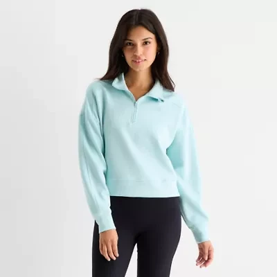Arizona Womens Juniors Long Sleeve Quarter-Zip Pullover