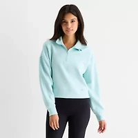 Arizona Womens Juniors Long Sleeve Quarter-Zip Pullover