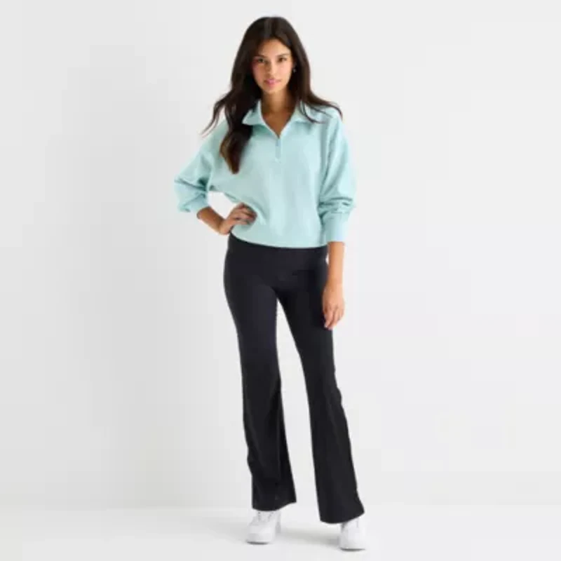 Arizona Womens Juniors Long Sleeve Quarter-Zip Pullover