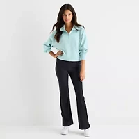 Arizona Womens Juniors Long Sleeve Quarter-Zip Pullover