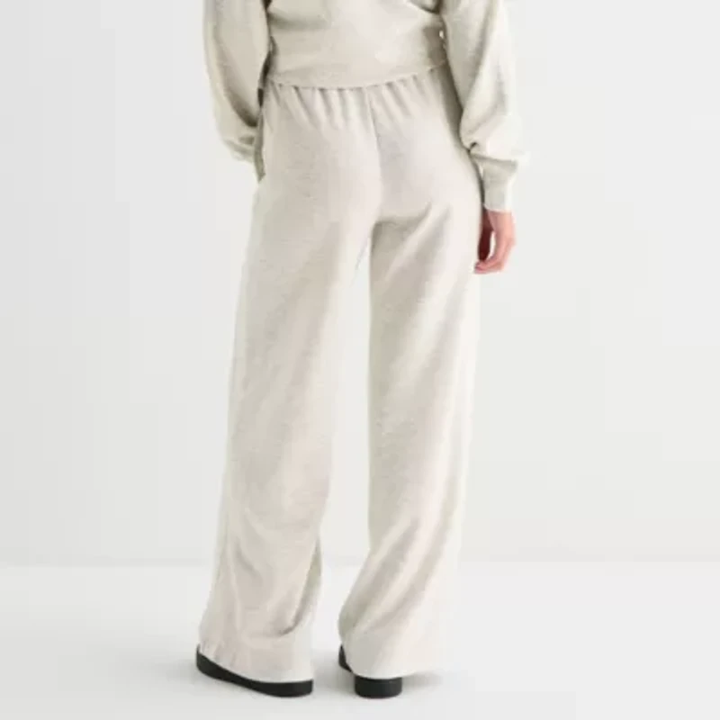 Arizona Womens Juniors Wide Leg Sweatpant