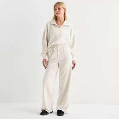 Arizona Womens Juniors Wide Leg Sweatpant