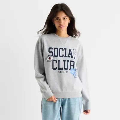 Arizona Womens Juniors Crew Neck Long Sleeve Sweatshirt