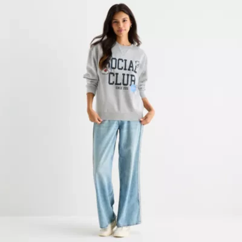 Arizona Womens Juniors Crew Neck Long Sleeve Sweatshirt