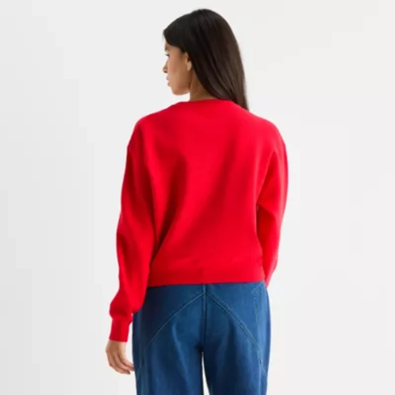 Forever 21 Juniors Womens Crew Neck Long Sleeve Bows Pullover Sweater