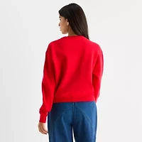 Forever 21 Juniors Womens Crew Neck Long Sleeve Bows Pullover Sweater