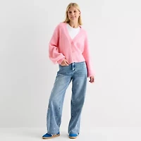 Forever 21 Womens V Neck Long Sleeve Button Juniors Cardigan