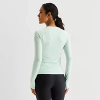Xersion Womens Seamless Crew Neck Long Sleeve Active T-Shirt