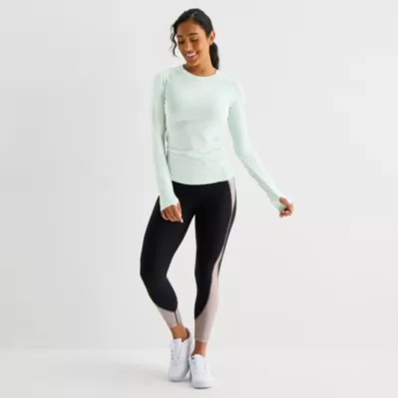 Xersion Womens Seamless Crew Neck Long Sleeve Active T-Shirt