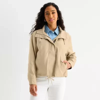 St. John's Bay Womens Hooded Lightweight Anorak