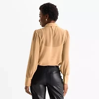 Worthington Womens Long Sleeve Blouse