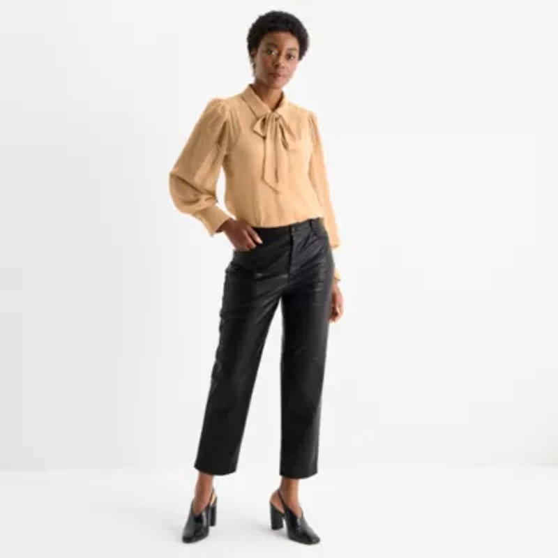 Worthington Womens Long Sleeve Blouse