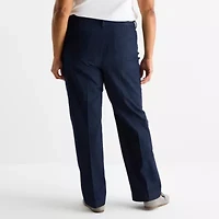 Liz Claiborne Womens Plus Mid Rise Trouser
