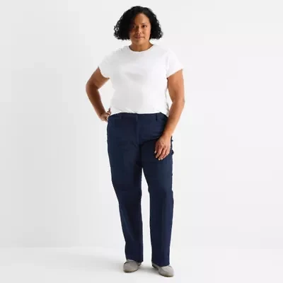 Liz Claiborne Womens Plus Mid Rise Trouser