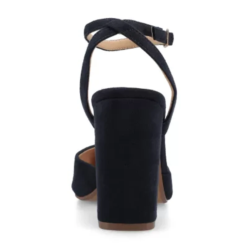 Journee Collection Womens Pointed Closed Toe Block Heel Pumps Wide Width