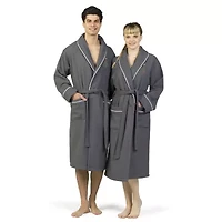 Linum Home Textiles Embroidered Christmas Tree Waffle Terry Bathrobe Unisex Adult Long Sleeve Length Robe