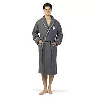 Linum Home Textiles Embroidered Snowman Waffle Terry Bathrobe Unisex Adult Long Sleeve Length Robe