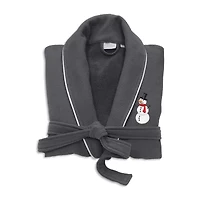 Linum Home Textiles Embroidered Snowman Waffle Terry Bathrobe Unisex Adult Long Sleeve Length Robe