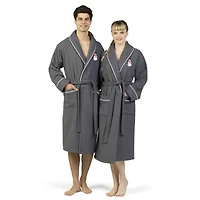 Linum Home Textiles Embroidered Snowman Waffle Terry Bathrobe Unisex Adult Long Sleeve Length Robe