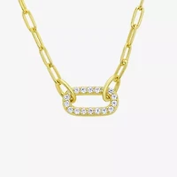 Silver Addiction Womens 14K Gold Over Silver 18 Inch Link Chain Necklace