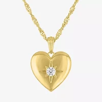 Diamond Addiction G-H / Si2-I1 Womens 1/7 CT. T.W. Lab Grown White Diamond 14K Gold Over Silver Heart 18 Inch Pendant Necklace