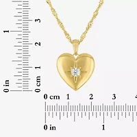 Diamond Addiction G-H / Si2-I1 Womens 1/7 CT. T.W. Lab Grown White Diamond 14K Gold Over Silver Heart 18 Inch Pendant Necklace