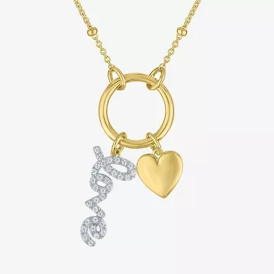 Diamond Addiction (G-H / Si2-I1) Womens 1/10 CT. T.W. Lab Grown White Diamond 14K Gold Over Silver 20 Inch Pendant Necklace