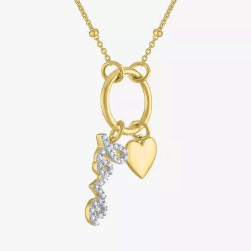 Diamond Addiction (G-H / Si2-I1) Womens 1/10 CT. T.W. Lab Grown White Diamond 14K Gold Over Silver 20 Inch Pendant Necklace